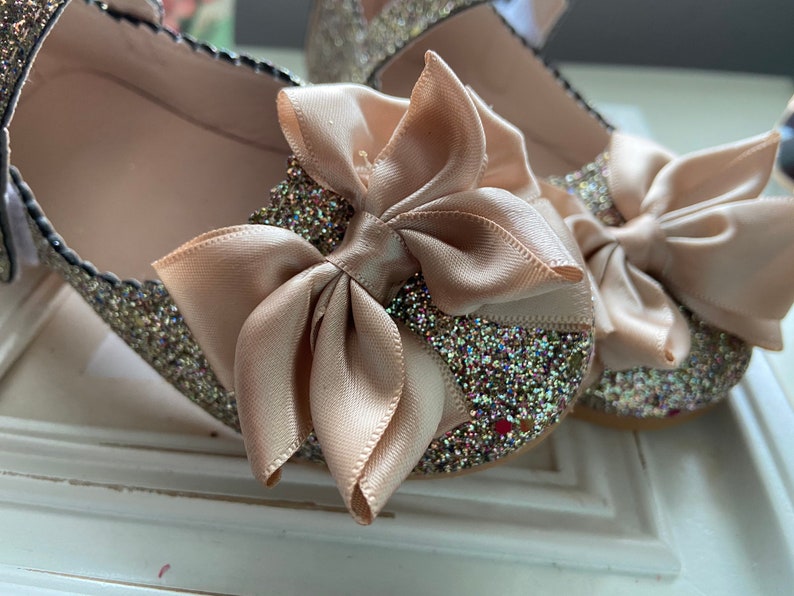 Girl shoes gold glitter shoes. Baby Girls flower girl Shoes Etsy