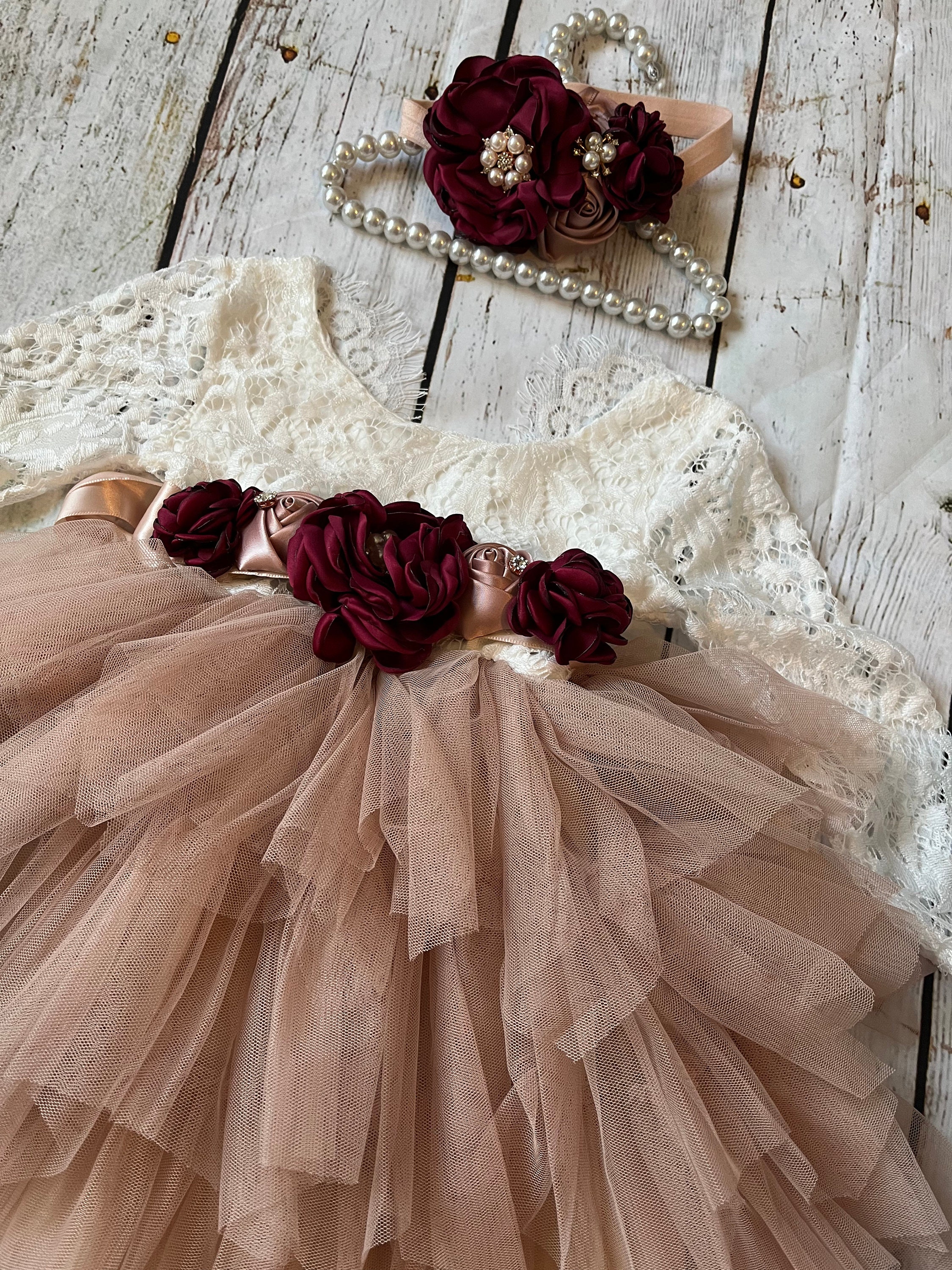 Infant burgundy dress deals