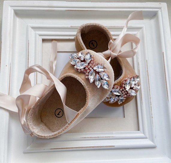 Chaussures bébé fille Tan-Champagne, chaussures de berceau, 1er  anniversaire fête mariage, chaussures bébé strass chaussures bébé fille  cadeau fille. -  Canada