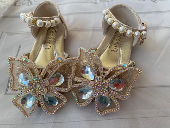 Girl Shoesgold Glitter Shoes. Baby Girls Flower Girl Shoes - Etsy
