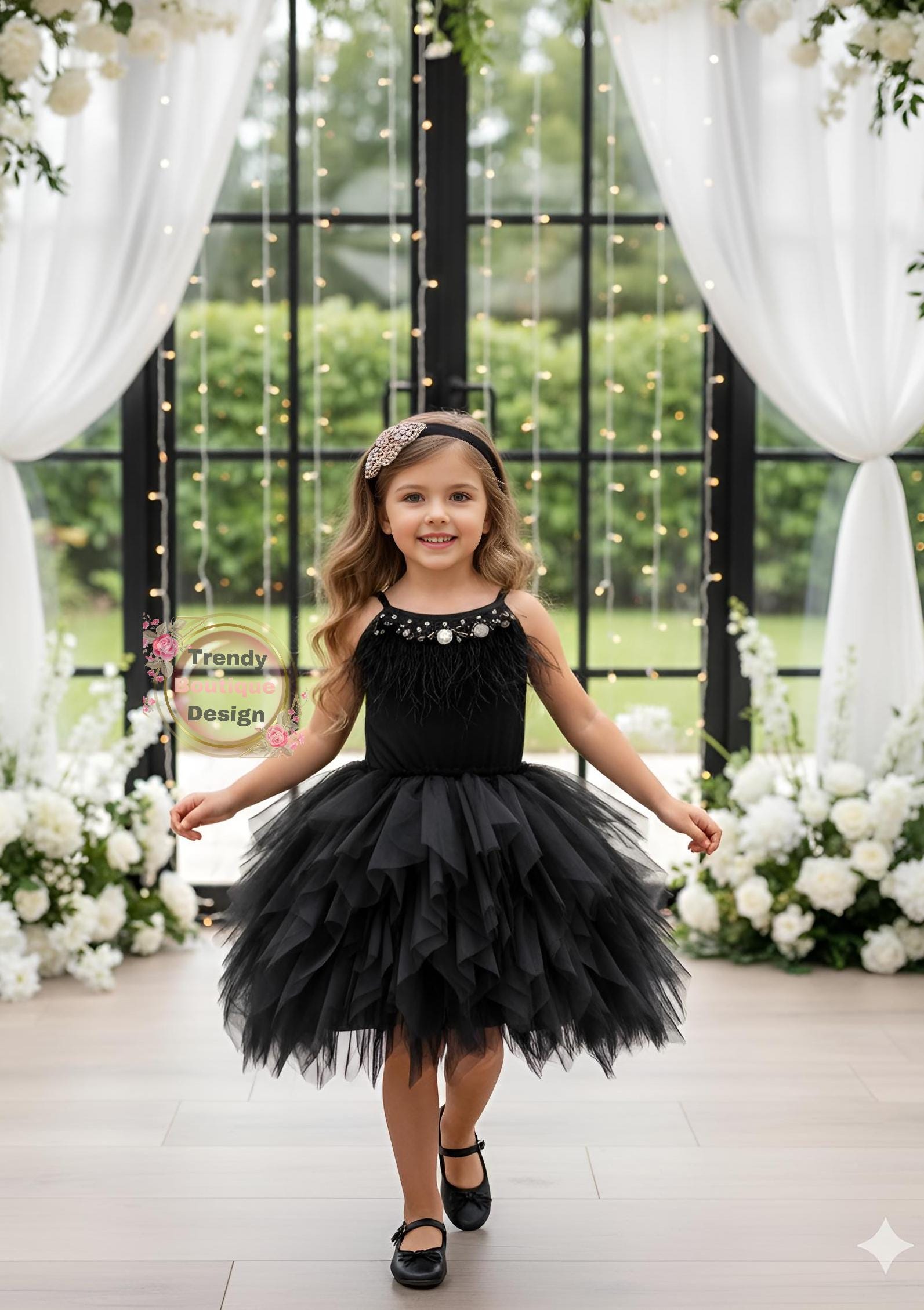 Baby Party / Flower Girl Dress (9149B) Black / S Baby Party / Flower Girl Dress (9149B) Black / S