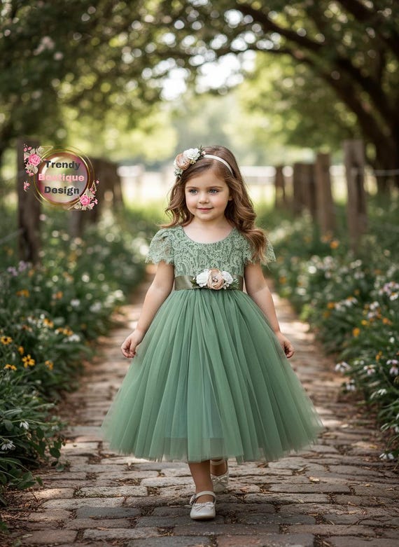 green emerald velvet dress Vintage A Line Off The Shoulder Tulle Sage Green Prom Dress P1466 –  PreppyDress main image 0