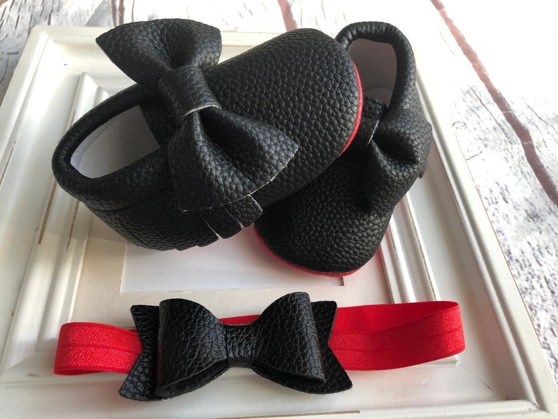 Red bottom Baby girl shoes and headband set red sole baby Etsy