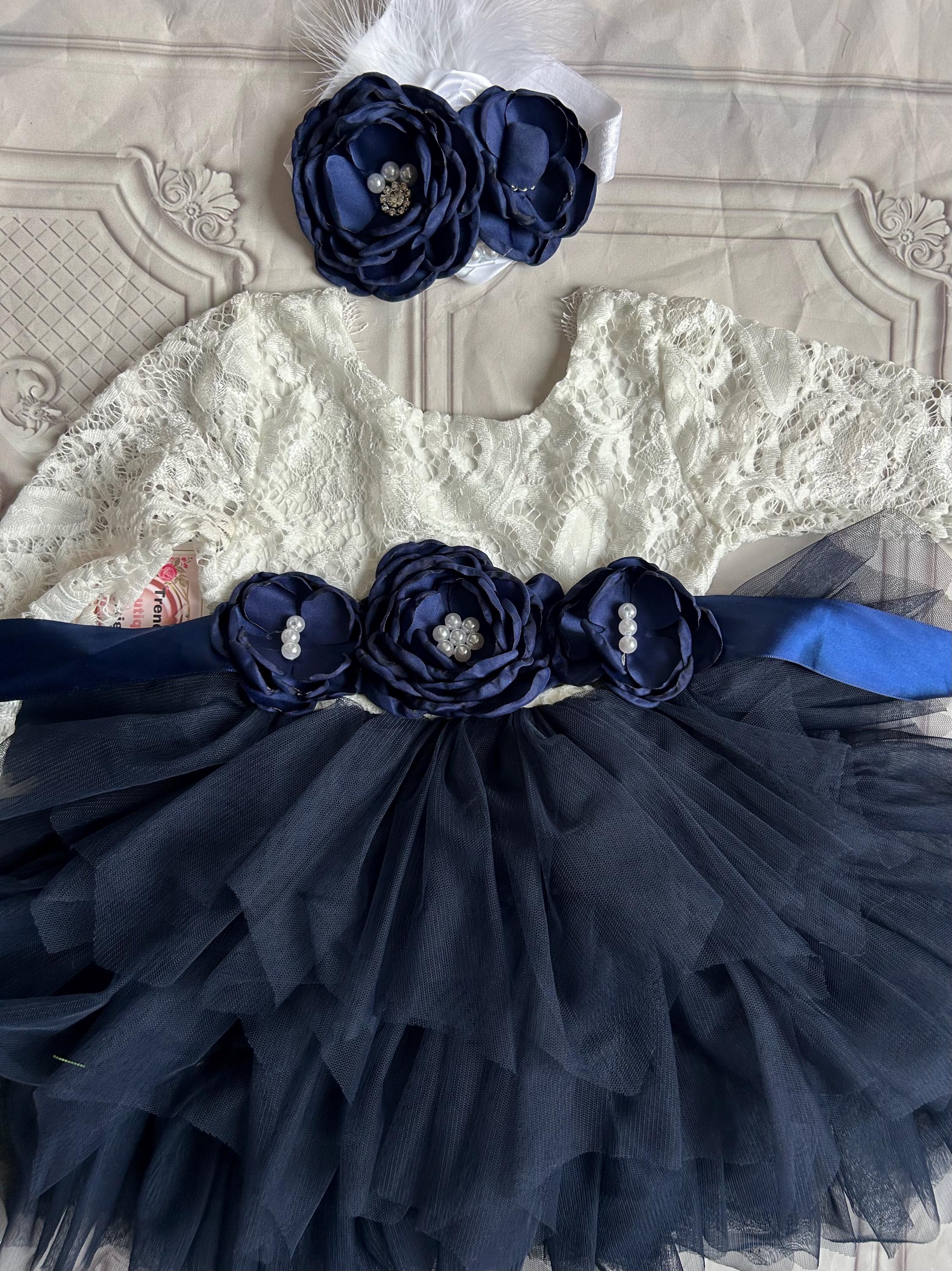 Navy Blue Dress for Baby Girl - Etsy