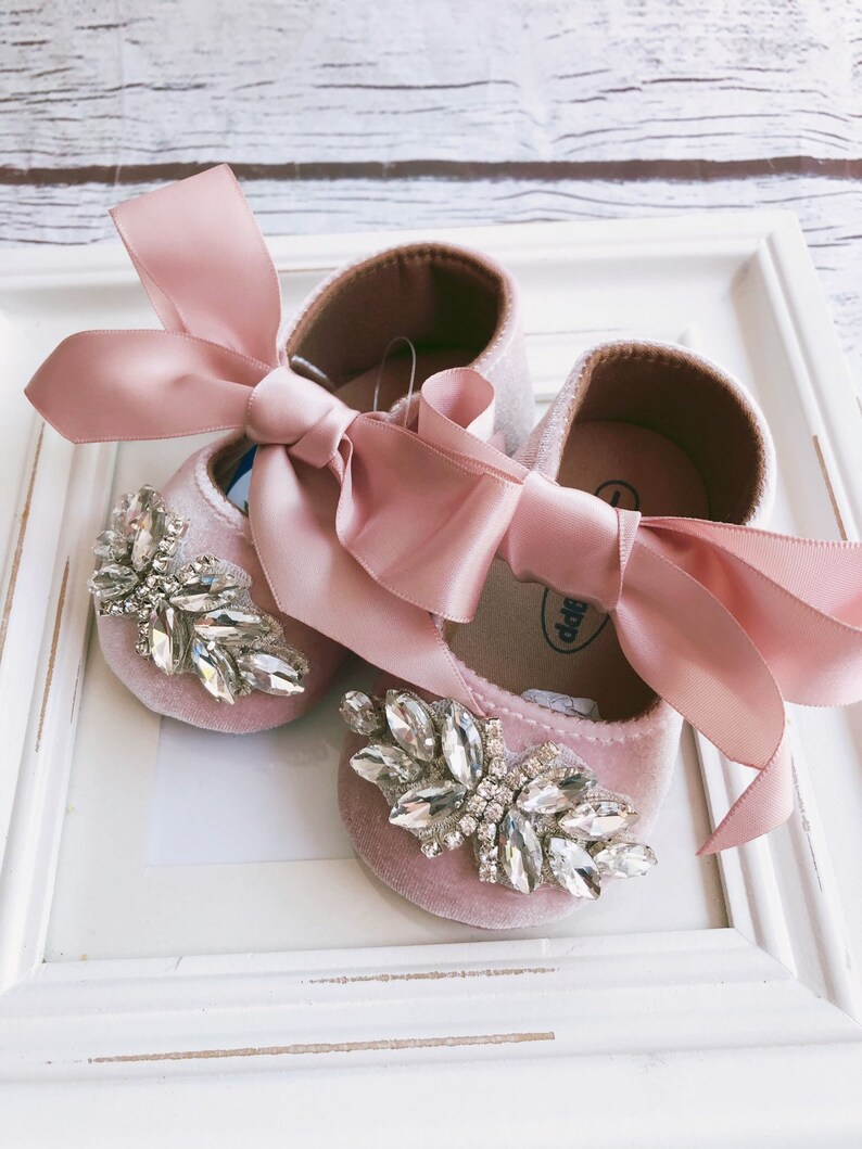Pink Baby Girl Shoescrib Shoes1er Birthday Party Wedding Etsy