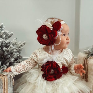 Flower girl dress,1ers birthday dress long sleeves , Ivory lace Baby toddler dress,tulle tutu flower girl dress, holiday dress