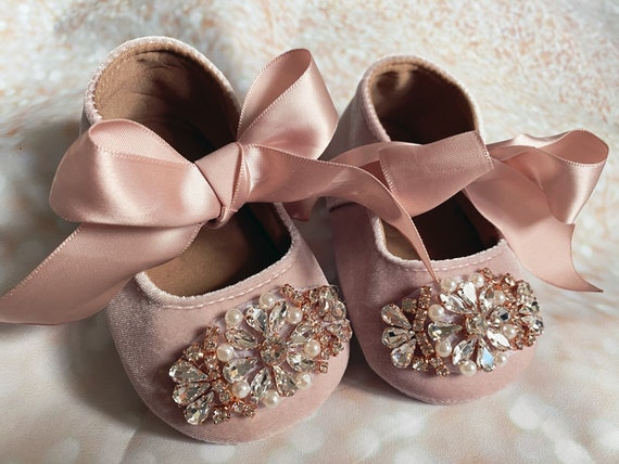 Chaussures bébé fille rose, chaussures de berceau, mariage de fête  d'anniversaire 1er, chaussures fille strass cadeau bébé fille fille. -   France