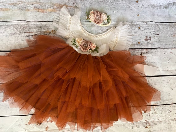 BROWN TULLE SKIRT, BABY BROWN TULLE SKIRT, BABY