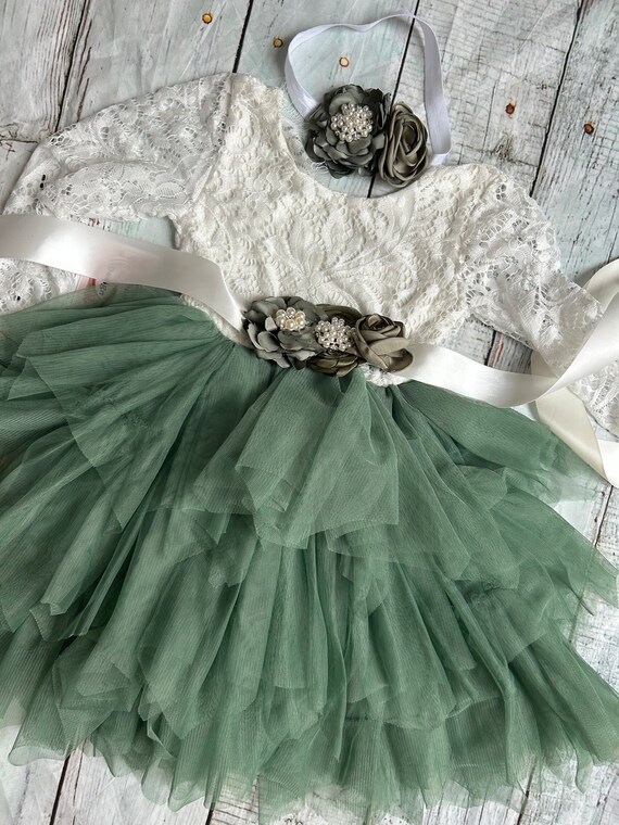 Abito Da Bambina In Tulle Con Motivo Floreale – Senza Maniche, Con Fiocco E Fascia Per Capelli, Taglie 6 Mesi-7 Anni