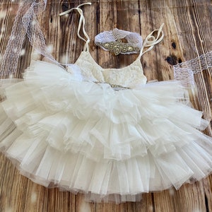 White Flower girl dress,  Lace top,Baby  toddler dress,tulle tutu flower girl dress, holiday dress