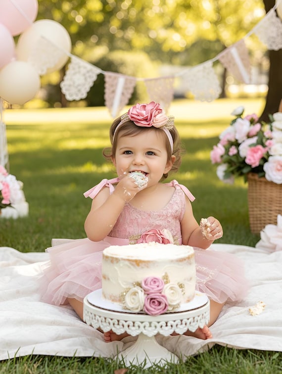 Dusty Pink Lace Flower Girl Dress: Tulle Tutu, Birthday Party