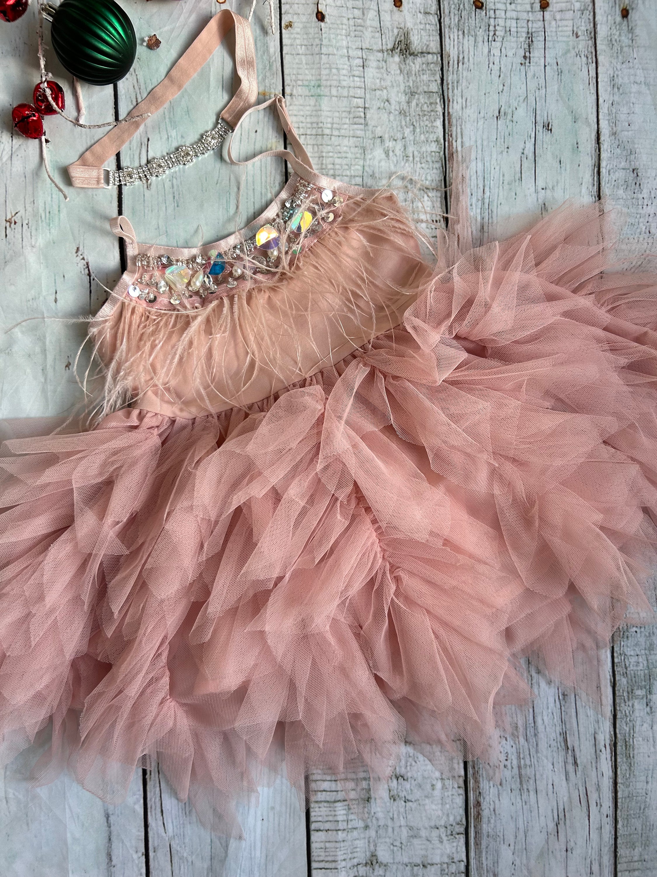 Pink Feather Tutu Dress Australia