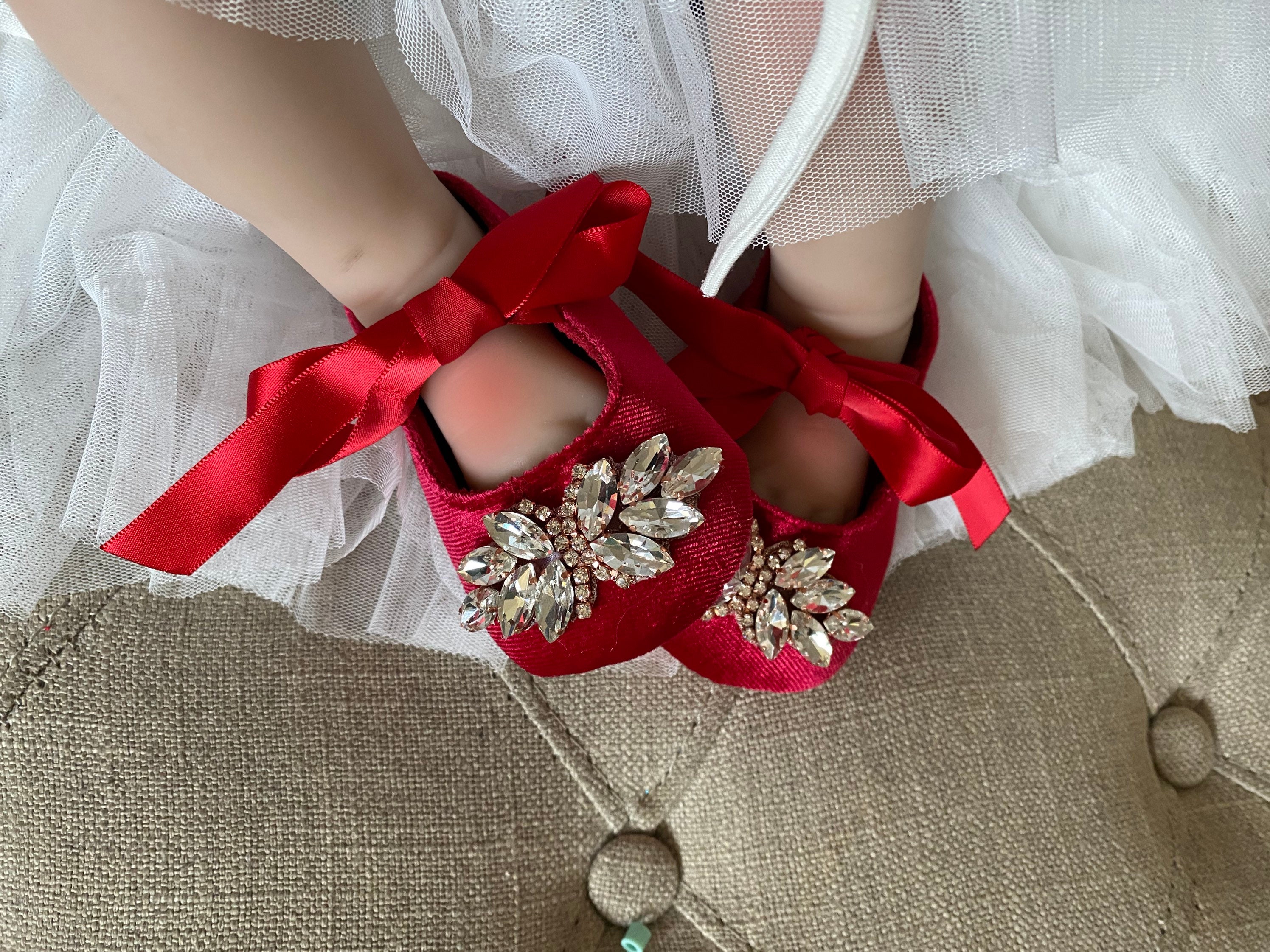 Baby red shoes girl clearance