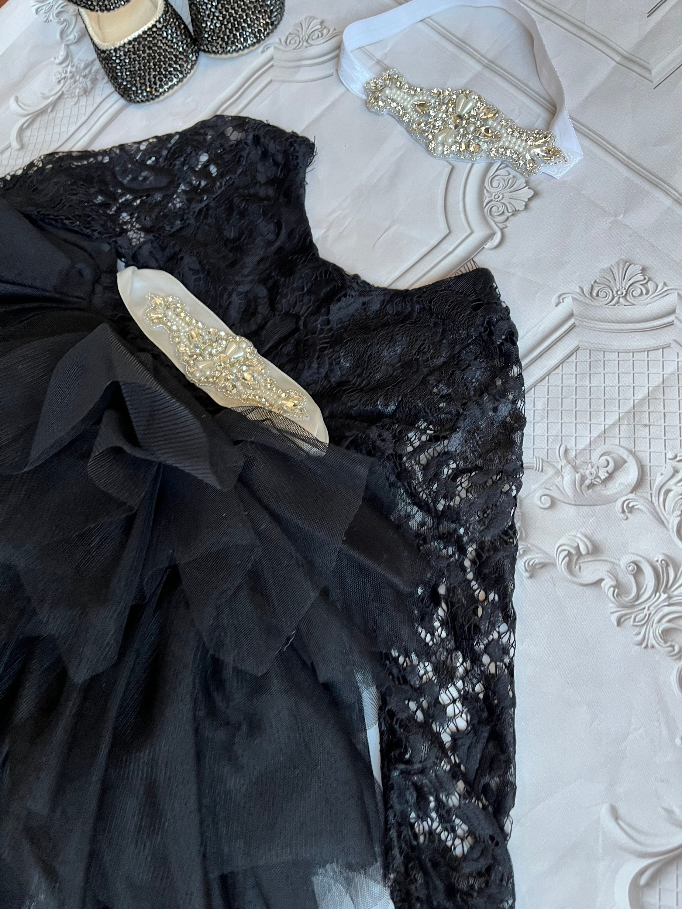 black lace tutu dress Baltic Born Womens Lonnie Tulle Dress | Black