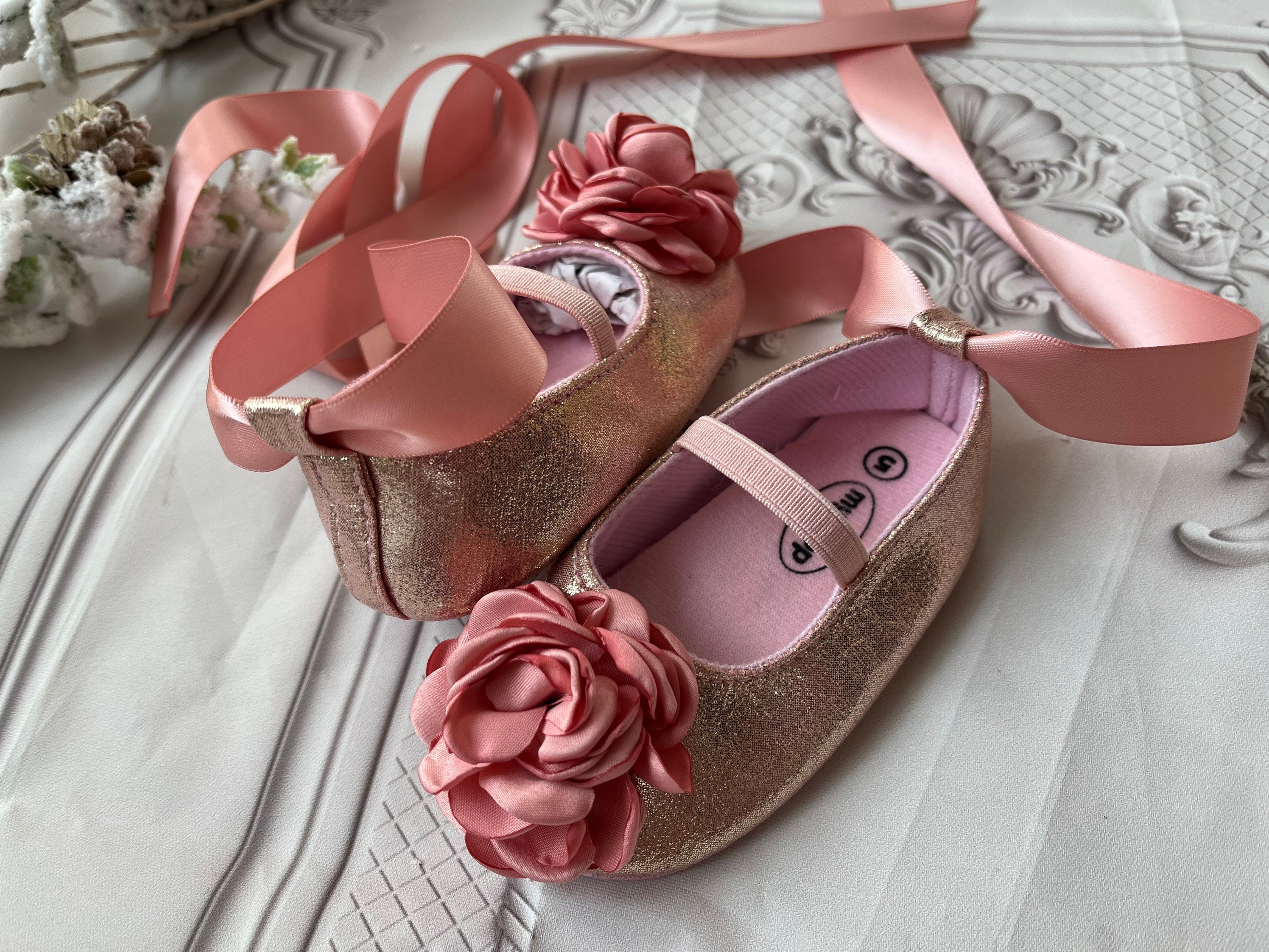 rose gold baby girl shoes