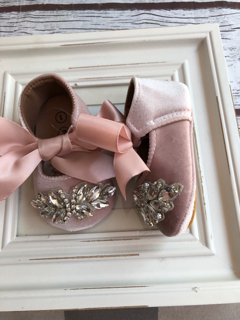 Pink baby girl shoescrib shoes1er birthday party wedding Etsy
