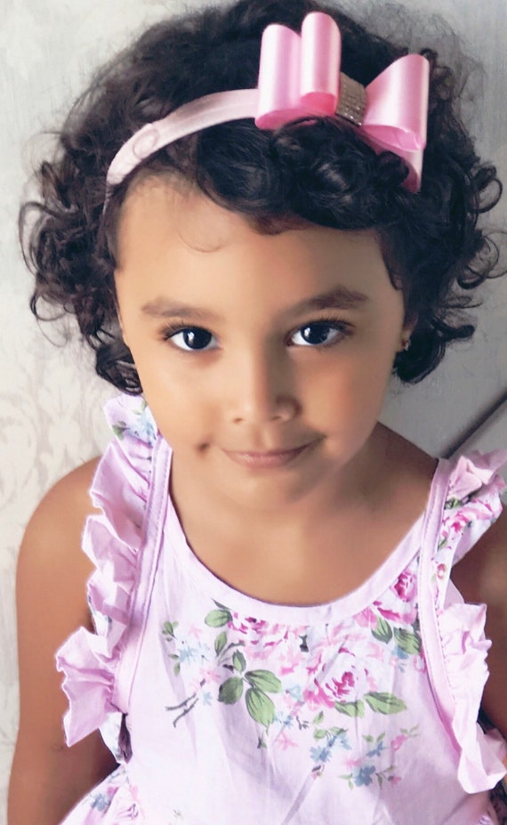 Baby Girl Headband Pink Bow Headband Hair Bow Newborn Infant Etsy