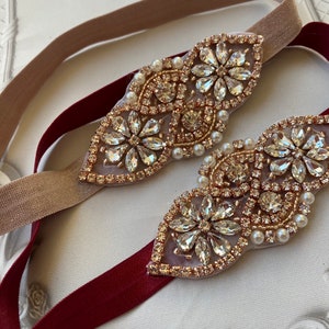 Rose Gold Rhinestone Baby Headband: Blush Newborn Accessory