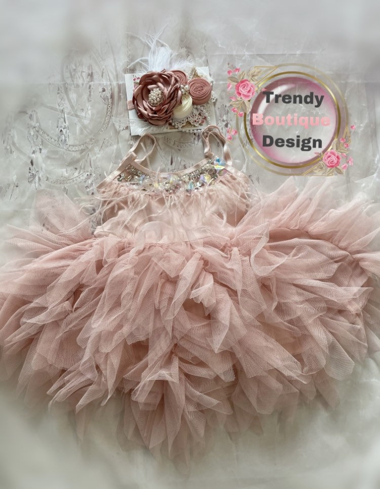 Fluffy Pink Baby Dress Lace - Etsy