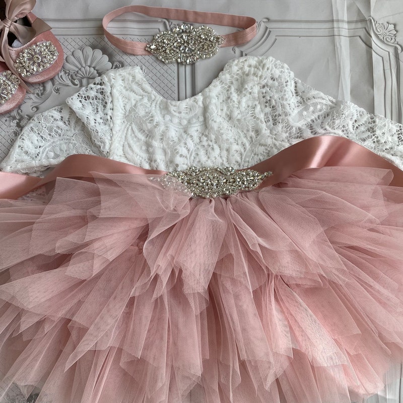 Blush Pink Floral Brunch Dress main image 1
