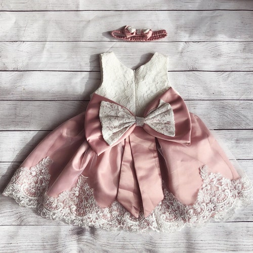 Dusty Pink Flower Girl Dress Lace Topbaby Toddler Etsy