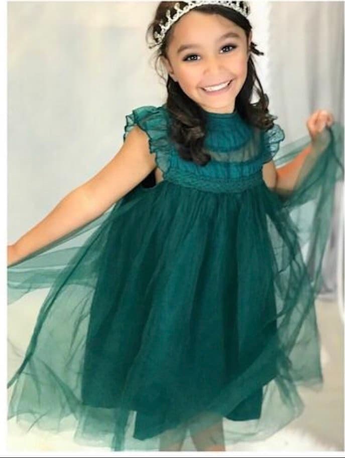Girls Hunter Green Dress Next Green Dress Girl Hunter Green Long Sleeve  Lace Tulle Flower