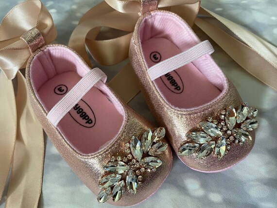 Chaussures brillantes roses pour bébé fille - Chaussures rock pour