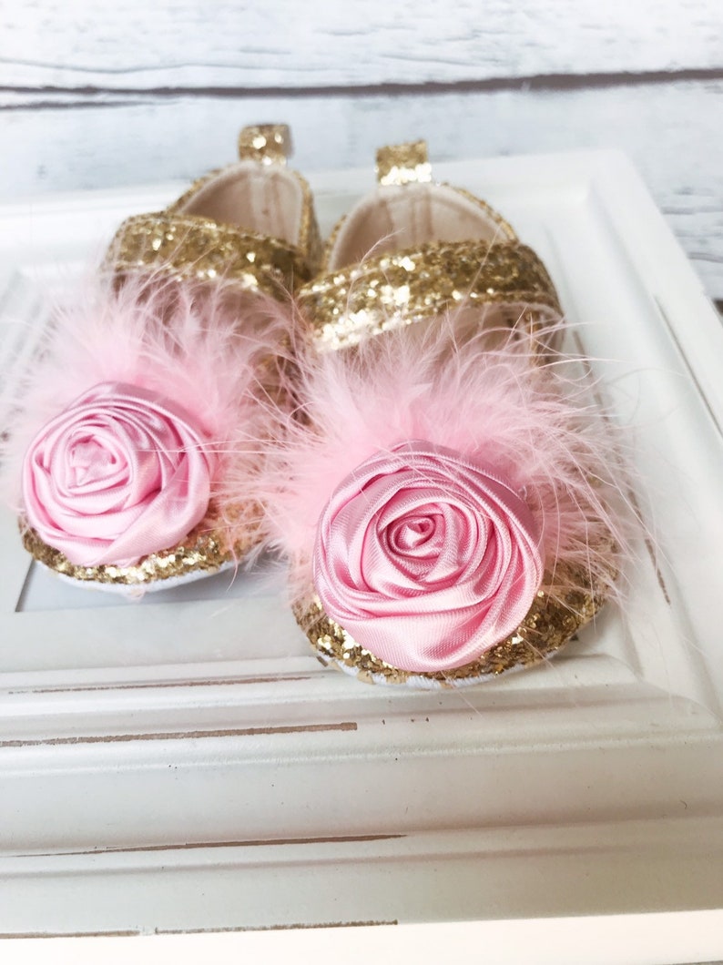 baby shoes infants on Gold Glitter Baby Girl Shoes Ballerina Baby Crib Shoes Etsy
