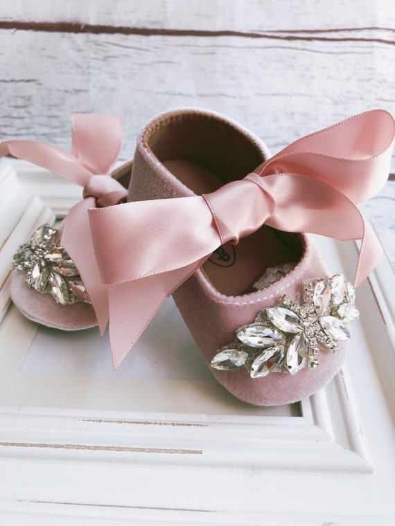 Chaussures bébé fille rose, chaussures de berceau, mariage de fête  d'anniversaire 1er, chaussures fille strass cadeau bébé fille fille. -   France