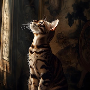 MOTIVOS DE GATOS DE BENGALA - Arte mural digital fotorrealista para amantes de los gatos - Alta resolución para descargar e imprimir 300 ppp