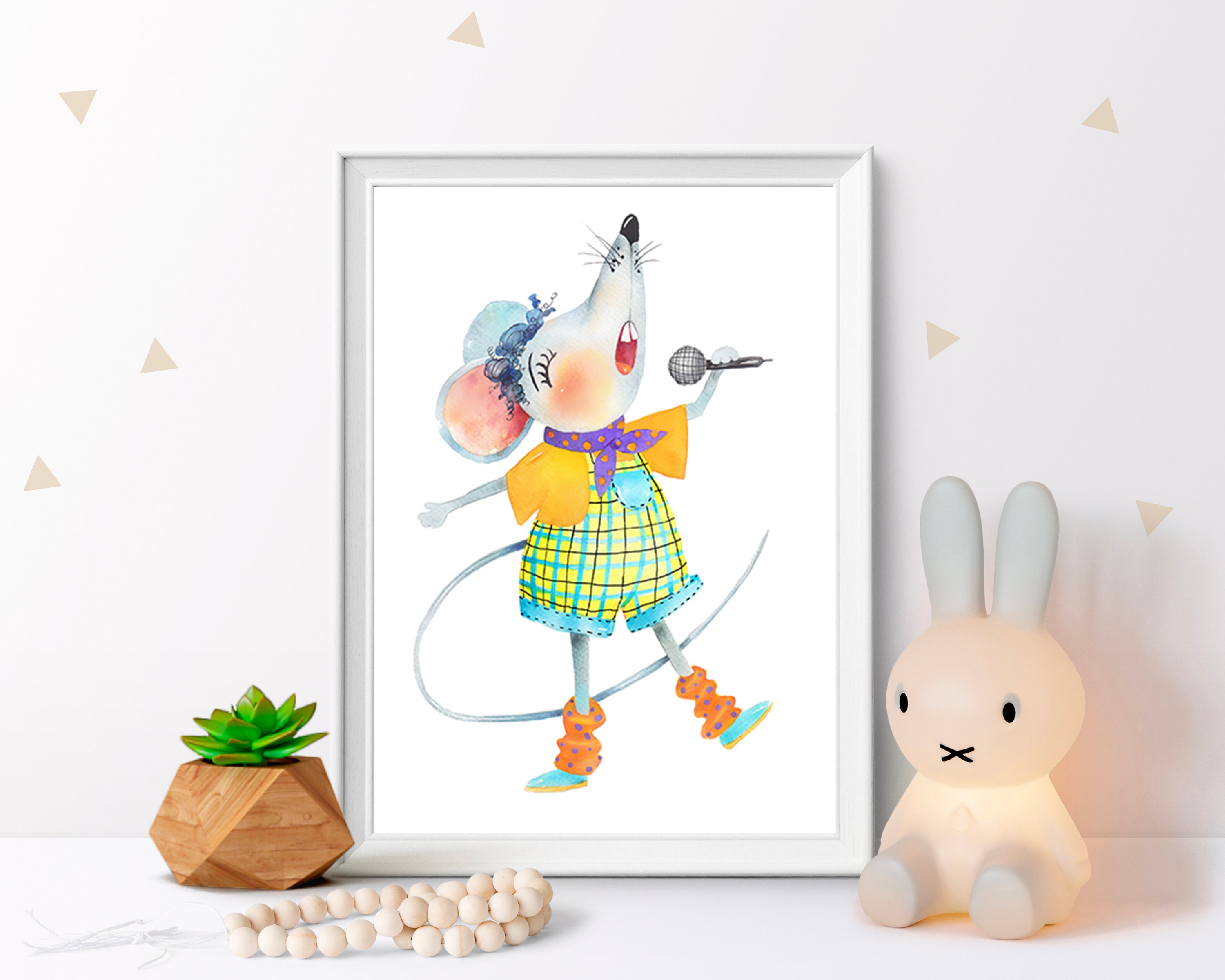 Affiche Petite Souris Chanteur | Poster avec Pour Chambre Petit Garçon Affiche Bébé J'aime La Musiqu