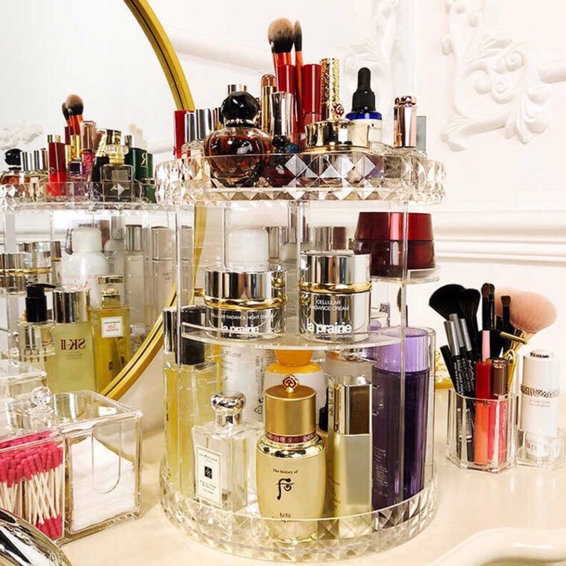 Rotate Makeup Organizer Cosmetics Organizer Acrylic Etsy