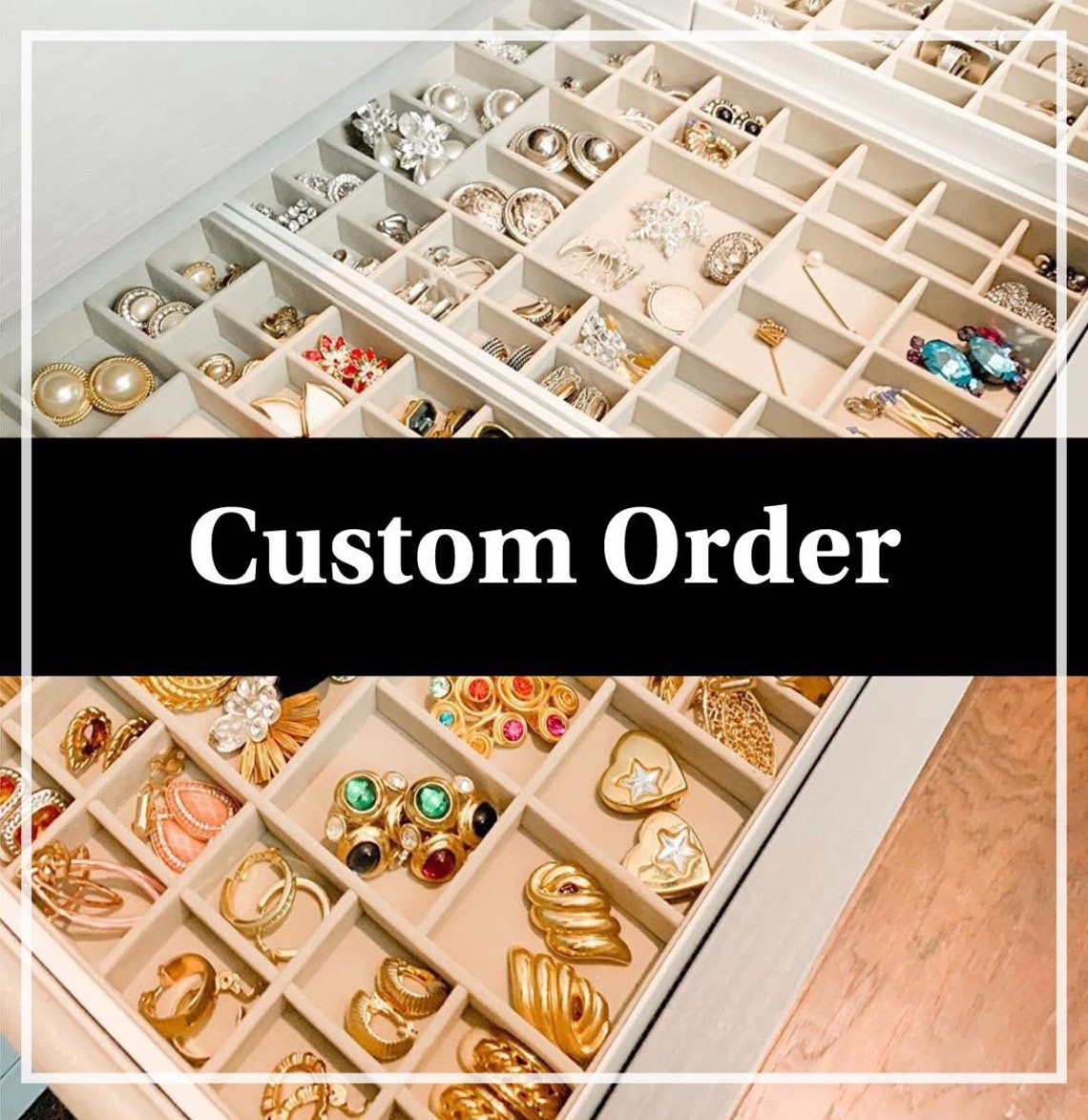 Customize Jewelry Organizer Trays Drawer Inserts Felt Etsy