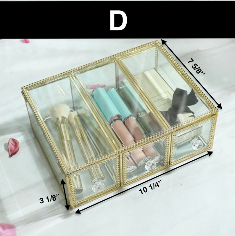 Gold Makeup Organizer Case Perfume Organizer Cosmetics Etsy