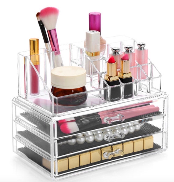 Makeup Organizer Acrylic Makeup Organizer 3 Drawers Cosmetic Etsy