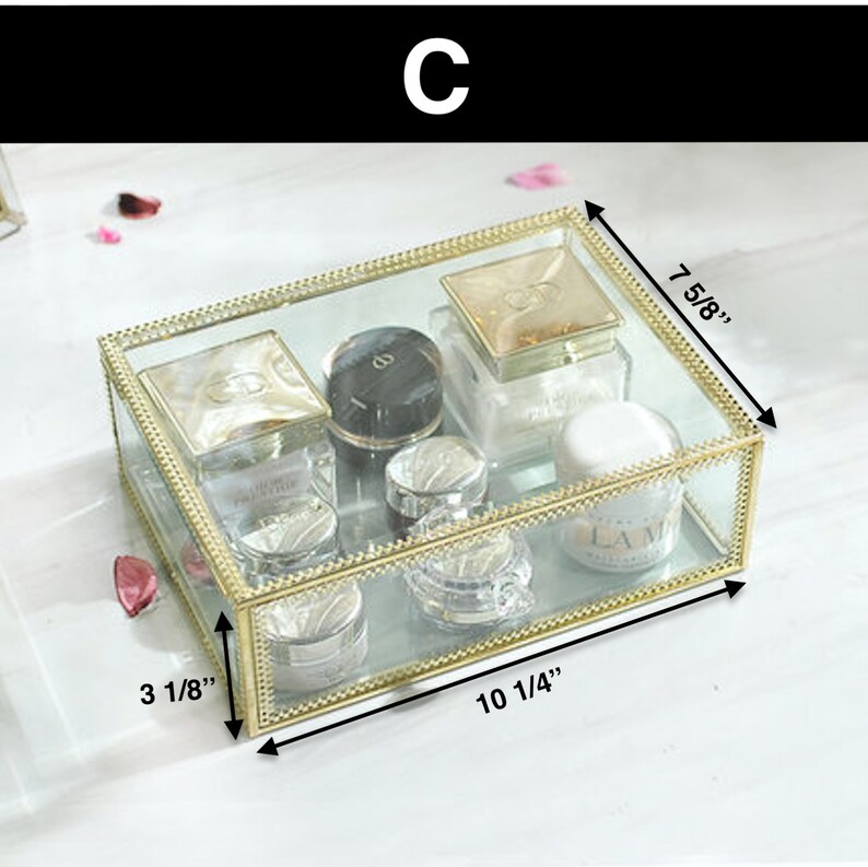 Gold Makeup Organizer Case Perfume Organizer Cosmetics Etsy