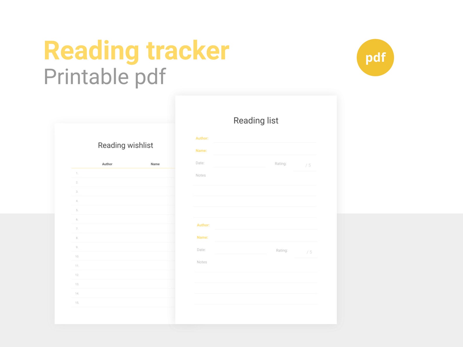 Reading tracker Printable PDF A4 Digital download | Etsy