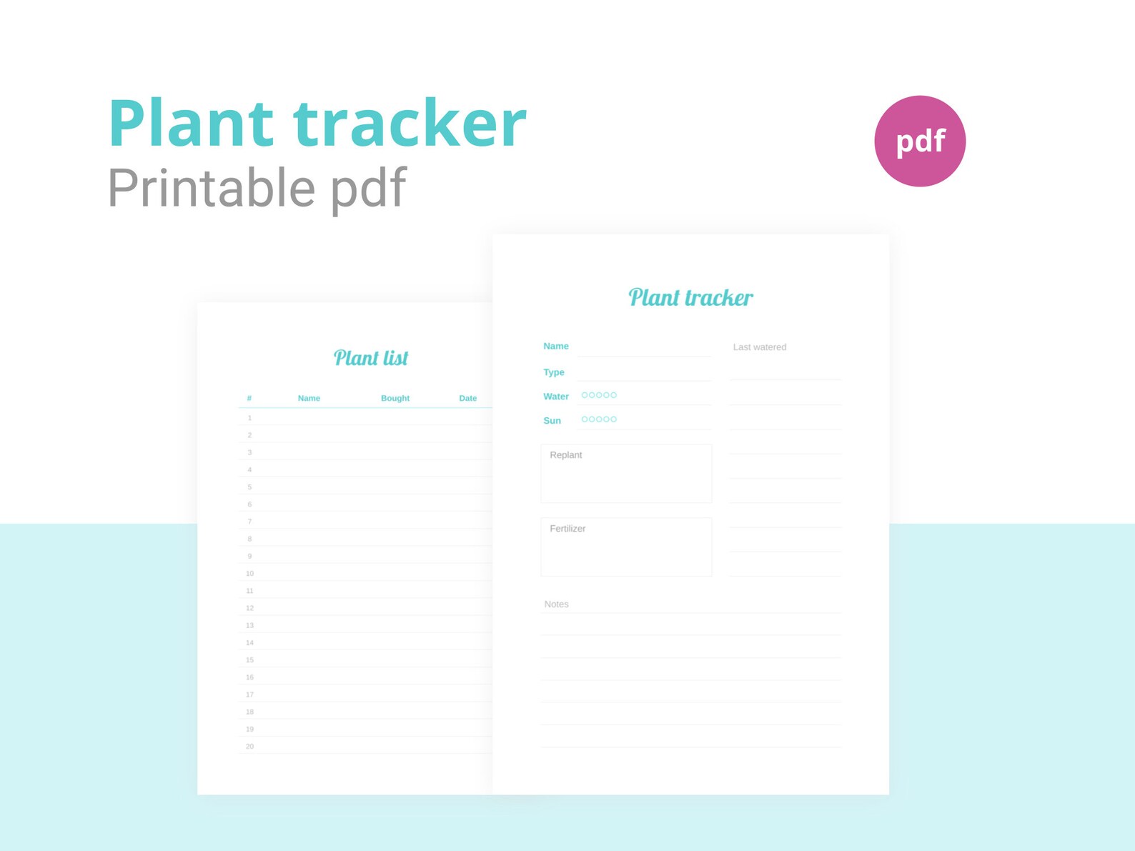 Plant tracker Printable PDF A4 Digital download Etsy