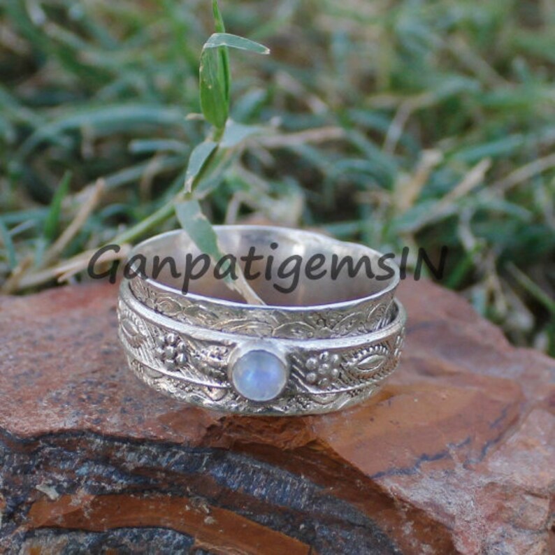 Wide band Ring Handmade Ring Worry Ring Valentine Gift Spinner Ring Anxiety Ring 925 Silver Ring Mothers Day Gift Ring Meditation Ring