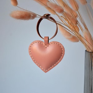 llavero, dije para bolso con forma de corazón rosa, dije para bolso con forma de corazón de cuero, regalo de Galentine, dije para bolso, corazón de cuero, llavero con forma de corazón rosa, tickpick,
