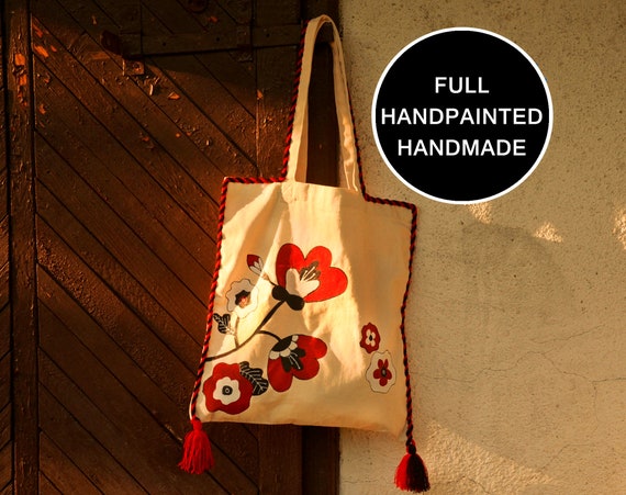 Borsa dipinta a mano, borsa personalizzata, borsa per bomboniere