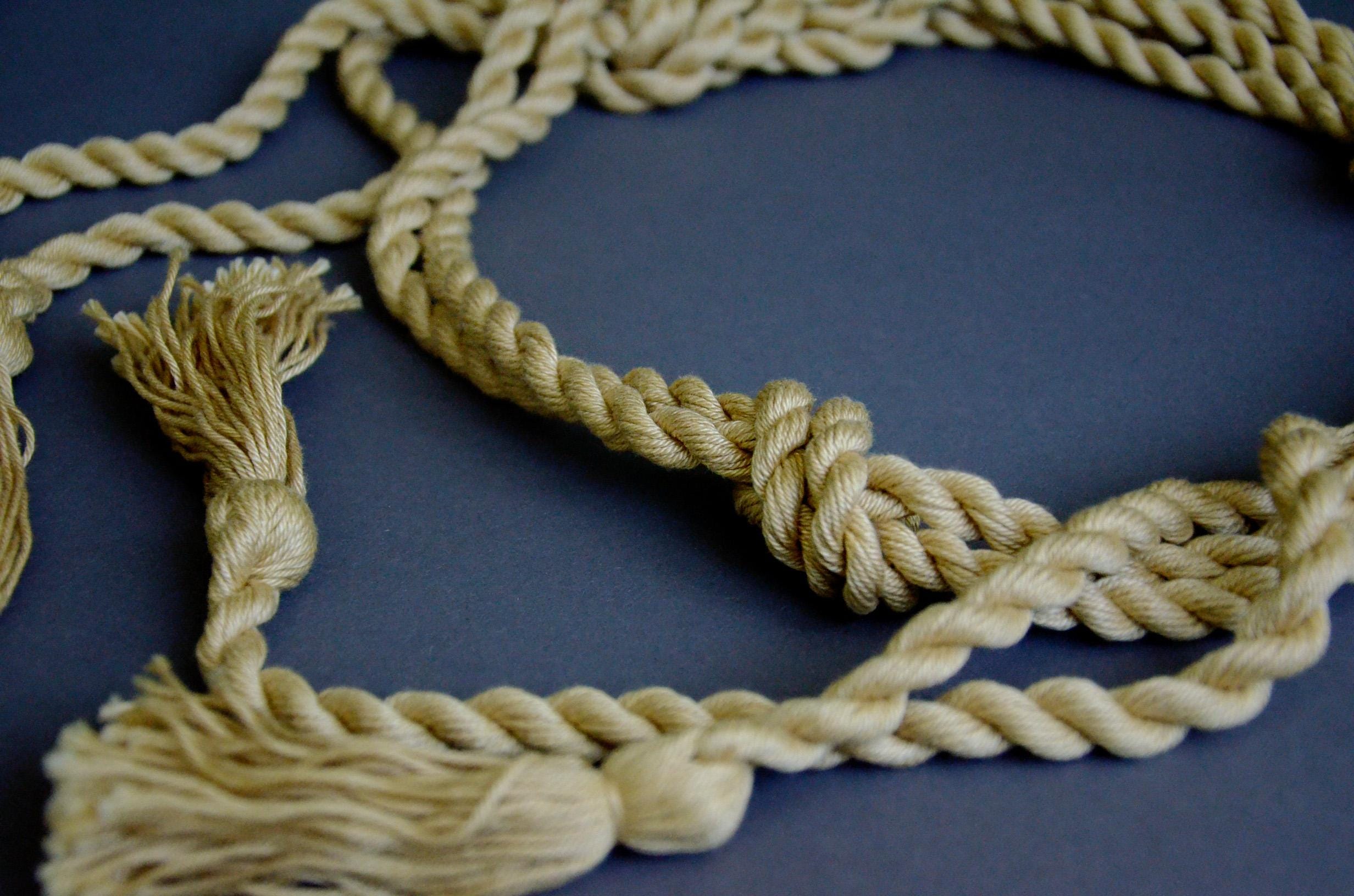 Rope, Belt, Gold Belt, Long Sand Cotton Braided Rope With