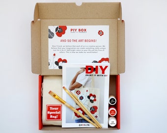 DIY kit for women, drawing set, bag painting kit, gift for woman, christmas gift for woman, thanksgiving gift for her, personalized gift