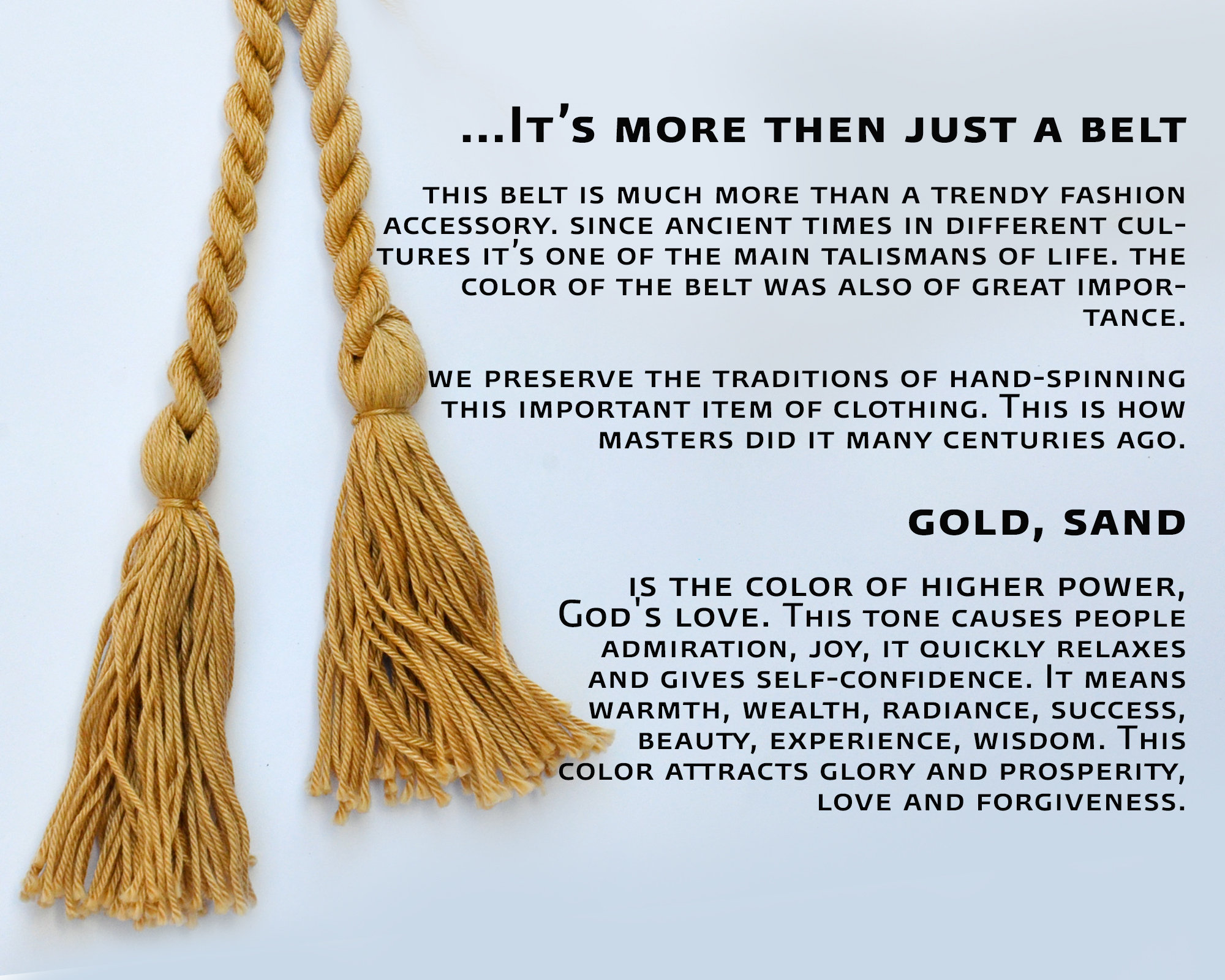 Rope, Belt, Gold Belt, Long Sand Cotton Braided Rope With