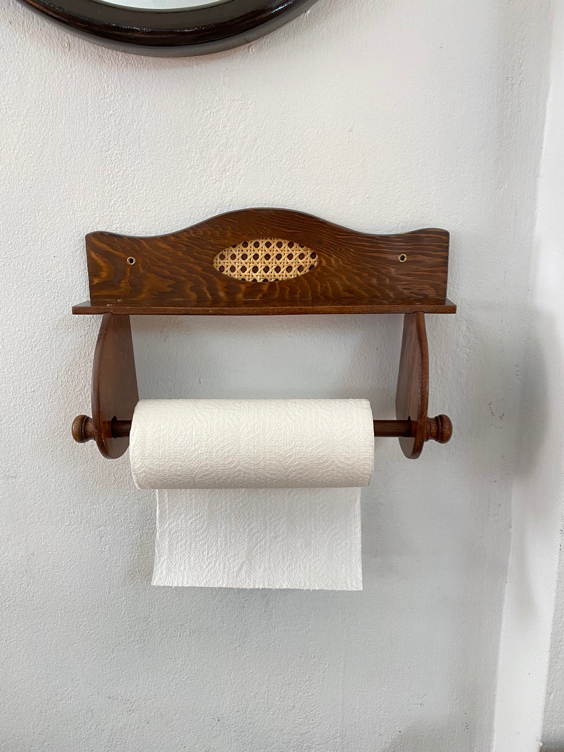 Wooden paper towel holder Etsy