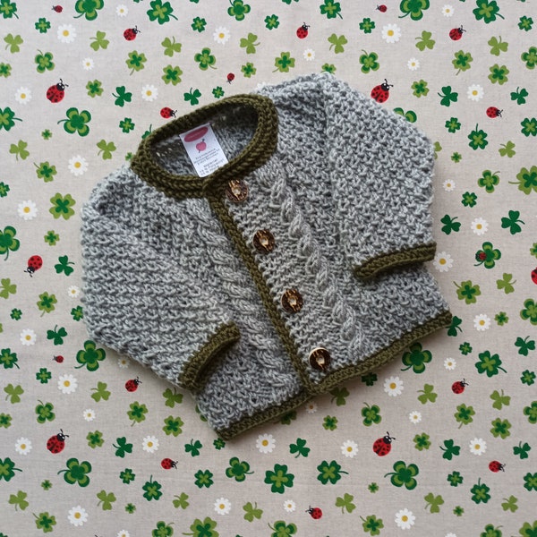 Trachtenjacke für Junge grau grün Strickjacke Pullover Trachtenhose Janker Taufkleidung Geschenk Babykleidung Babyshower Trachtenhochzeit