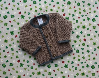 Trachtenjacke braun anthrazit Junge Taufe Hochzeit Janker gestrickt Taufkleidung Taufgeschenk Geschenk Kindergeburtstag Hochzeit Geschenk