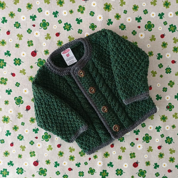 Traditional jacket green anthracite sweater boy jacket baptismal clothing gift children's birthday wedding leather trousers Janker cardigan baby shower