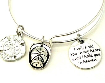 FIREFIGHTER Memorial Bracelet, Personalized with Birthstone, Firefighter Loss, Firefighter in Memory Gift, Firefighters Memorial Jewelry