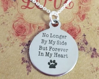 Silver Pet Memory Necklace, Rainbow Bridge Gifts, Dog In Memory Necklace, Dog Loss Gift, Cat Loss Gift, Pet Memorial Jewelry, Pet Loss Gift